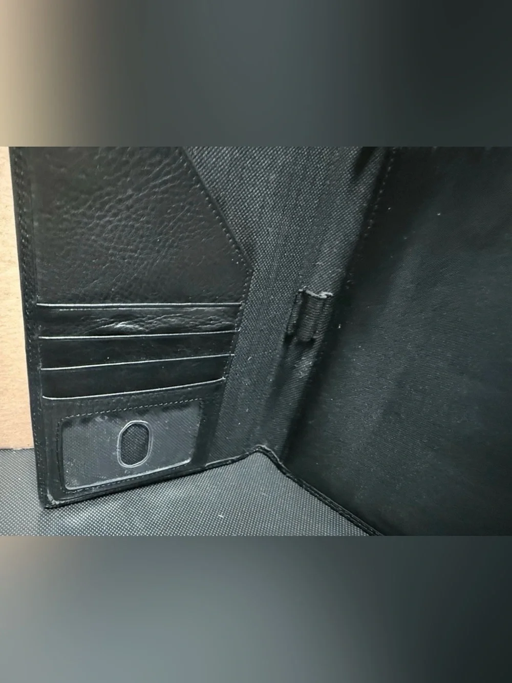 Fossil JR Notepad Black Genuine Leather 6x8.25 Agenda Cover Padfolio Case